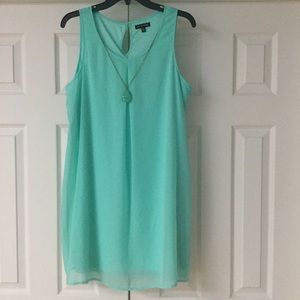 NWOT As U Wish seafoam lined dress with necklace